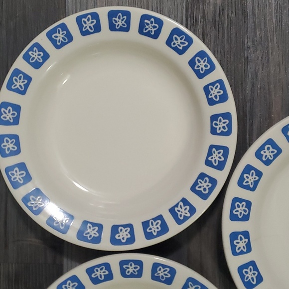 Mid century modern atomic blue flower made in Romania salad bowls set of 3 - Picture 4 of 9